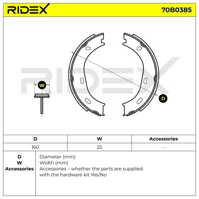 Bremsbeläge Satz RIDEX 70B0385 70B0385 - foto 5