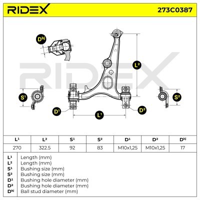 Querlenker RIDEX 273C0387 273C0387 - foto 6