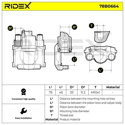 Bremssattel RIDEX 78B0664 78B0664 - foto 6