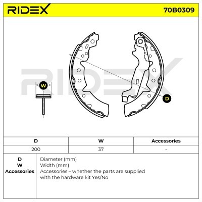 Bremsbeläge Satz RIDEX 70B0309 70B0309 - foto 5