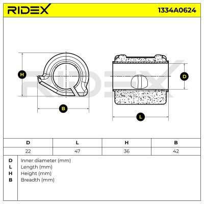 Lagerung, Stabilisator RIDEX 1334A0624 1334A0624 - foto 5