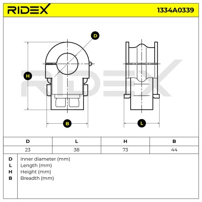 Lagerung, Stabilisator RIDEX 1334A0339 1334A0339 - foto 5