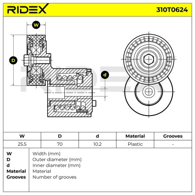 Spannarm Keilrippenriemen RIDEX 310T0624 310T0624 - foto 6