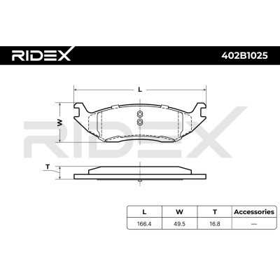 Bremsbeläge Satz RIDEX 402B1025 402B1025 - foto 6