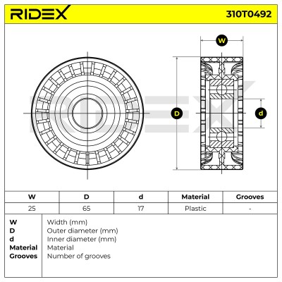 Spannarm Keilrippenriemen RIDEX 310T0492 310T0492 - foto 6