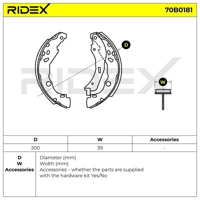 Bremsbeläge Satz RIDEX 70B0181 70B0181 - foto 5