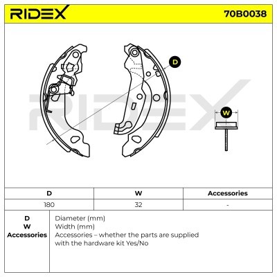 Bremsbeläge Satz RIDEX 70B0038 70B0038 - foto 3
