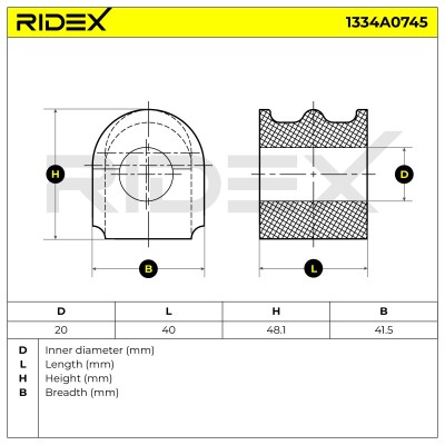 Lagerung, Stabilisator RIDEX 1334A0745 1334A0745 - foto 5
