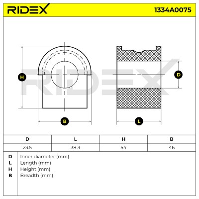 Lagerung, Stabilisator RIDEX 1334A0075 1334A0075 - foto 5