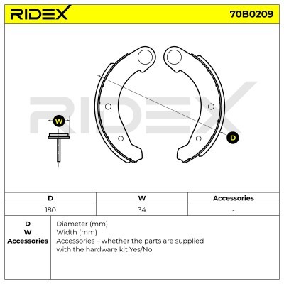 Bremsbeläge Satz RIDEX 70B0209 70B0209 - foto 5