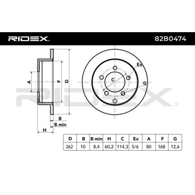 Bremsscheibe RIDEX 82B0474 82B0474 - foto 3