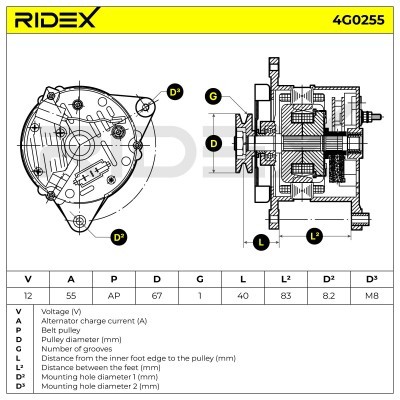Generator RIDEX 4G0255 4G0255 - foto 6