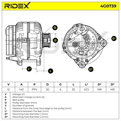 Generator RIDEX 4G0739 4G0739 - foto 7