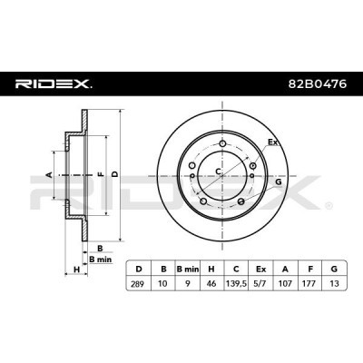 Bremsscheibe RIDEX 82B0476 82B0476 - foto 3