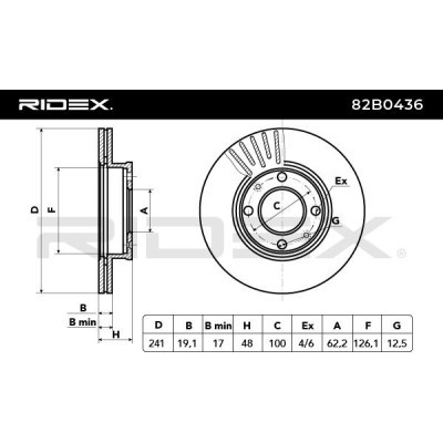 Bremsscheibe RIDEX 82B0436 82B0436 - foto 6