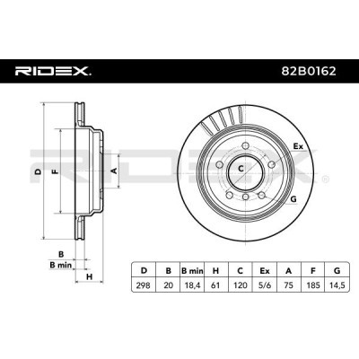 Bremsscheibe RIDEX 82B0162 82B0162 - foto 3