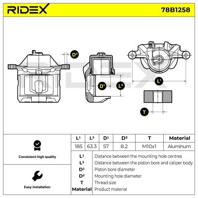 Bremssattel RIDEX 78B1258 78B1258 - foto 3