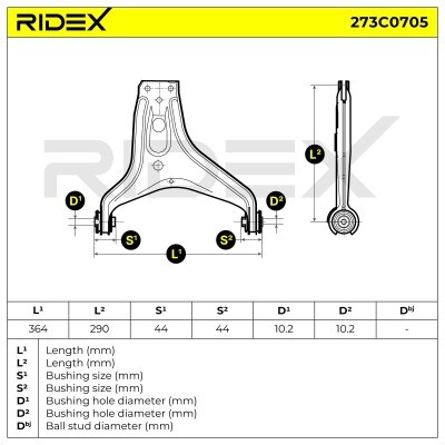 Querlenker RIDEX 273C0705 273C0705 - foto 5