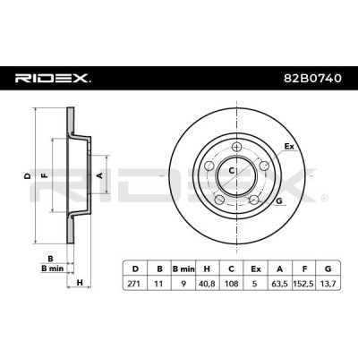 Bremsscheibe RIDEX 82B0740 82B0740 - foto 5