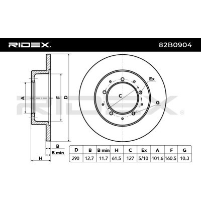 Bremsscheibe RIDEX 82B0904 82B0904 - foto 3