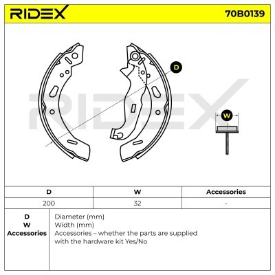 Bremsbeläge Satz RIDEX 70B0139 70B0139 - foto 5