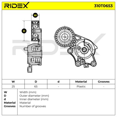 Spannarm Keilrippenriemen RIDEX 310T0653 310T0653 - foto 6