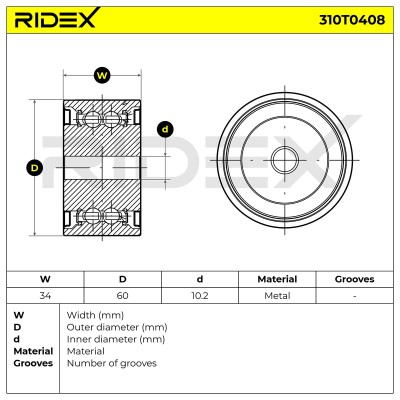 Spannarm Keilrippenriemen RIDEX 310T0408 310T0408 - foto 6