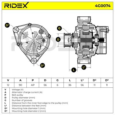 Generator RIDEX 4G0074 4G0074 - foto 8