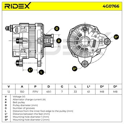 Generator RIDEX 4G0766 4G0766 - foto 6