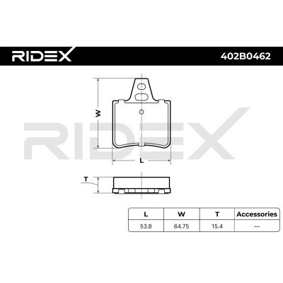 Bremsbeläge Satz RIDEX 402B0462 402B0462 - foto 7