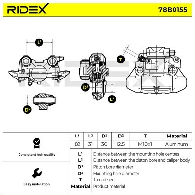 Bremssattel RIDEX 78B0155 78B0155 - foto 6