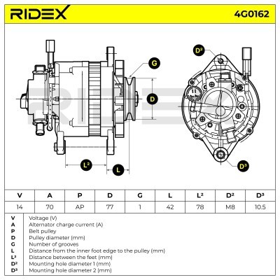 Generator RIDEX 4G0162 4G0162 - foto 7