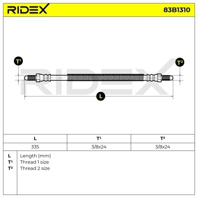 Bremsschlauch RIDEX 83B1310 83B1310 - foto 5