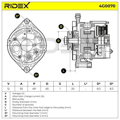 Generator RIDEX 4G0070 4G0070 - foto 7
