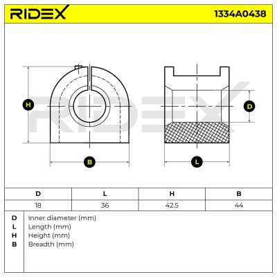 Lagerung, Stabilisator RIDEX 1334A0438 1334A0438 - foto 4