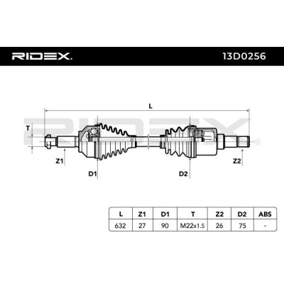 Antriebswelle RIDEX 13D0256 13D0256 - foto 6