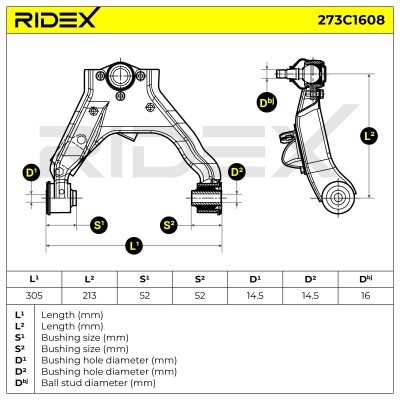 Querlenker RIDEX 273C1608 273C1608 - foto 7