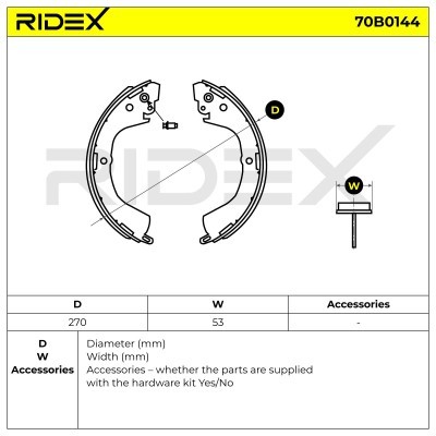 Bremsbeläge Satz RIDEX 70B0144 70B0144 - foto 5