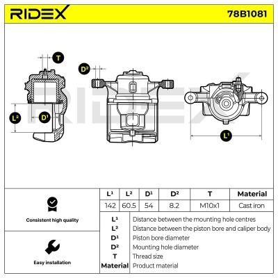 Bremssattel RIDEX 78B1081 78B1081 - foto 6