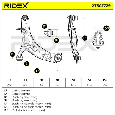 Querlenker RIDEX 273C1729 273C1729 - foto 5