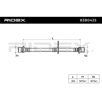 Bremsschlauch RIDEX 83B0425 83B0425 - foto 6