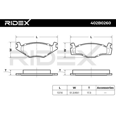 Bremsbeläge Satz RIDEX 402B0260 402B0260 - foto 6