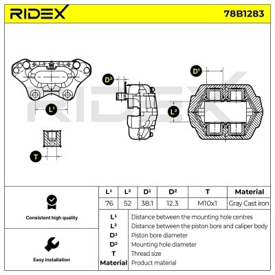 Bremssattel RIDEX 78B1283 78B1283 - foto 6