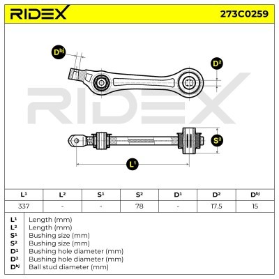 Querlenker RIDEX 273C0259 273C0259 - foto 7