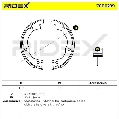 Bremsbeläge Satz RIDEX 70B0299 70B0299 - foto 5