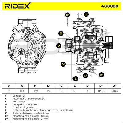 Generator RIDEX 4G0080 4G0080 - foto 5