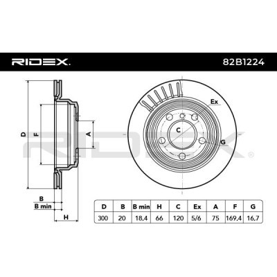 Bremsscheibe RIDEX 82B1224 82B1224 - foto 4