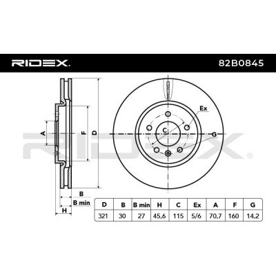 Bremsscheibe RIDEX 82B0845 82B0845 - foto 4