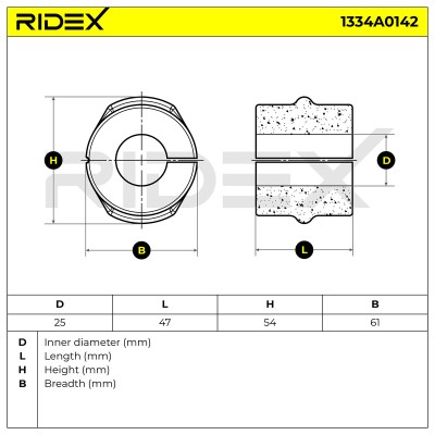 Lagerung, Stabilisator RIDEX 1334A0142 1334A0142 - foto 9