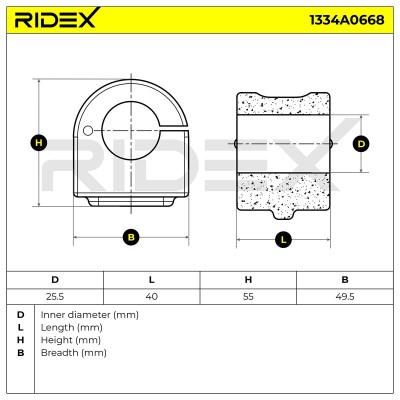 Lagerung, Stabilisator RIDEX 1334A0668 1334A0668 - foto 5